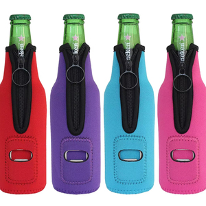 Fundas Aislantes de Neopreno para Botellas y Latas de Cerveza con Abrebotellas y Cierre, Accesorios de Bar, 12 oz - Product Image 1
