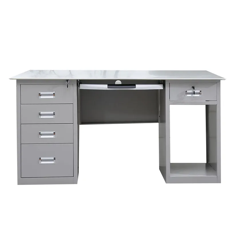 Steel Office Computer Desk With 5 Drawers Metal Office Equipment Workstation Office Equipment Desk