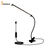 Lampe de bureau à pince LED USB simple européenne, réglable, pour table à ongles, lampe de bureau, col de cygne, 3 niveaux, blanc chaud, blanc froid, lumière du jour