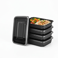 Boîtes à bento rectangulaires en plastique résistant à la chaleur de 47 oz, emballages à emporter, vente en gros, empilables, en PP, pour les fêtes