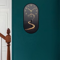 Horloge murale silencieuse abstraite simple en plastique, design artistique, pour salon et café