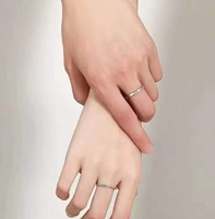 316L roestvrijstalen trendy trouwring Mobius paarring voor mannen en vrouwen, klein design, Valentijnsdag cadeau