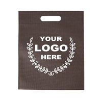 Sacs de marchandises plats en non-tissé marron personnalisés en gros avec impression de logo pour l'emballage de cadeaux alimentaires au détail