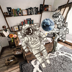Adesivi Murali XL8335 Personalizzati con Astronauti e Universo Spaziale <span class=keywords><strong>per</strong></span> Camere dei Bambini e Decorazioni Domestiche, Decalcomanie in Vinile - Product Image 3