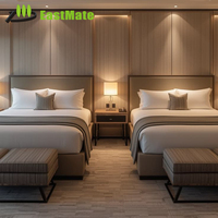 Ensemble de meubles de suite d'hôtel haut de gamme 5 étoiles en chêne massif, solution complète de design de chambre d'hôtes
