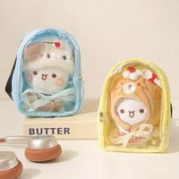 Pochette portable pour poupée, sac à monnaie pendentif poupée dessin animé Kawaii, sac de transport multi-usage transparent personnalisable pour jouets de collection