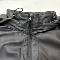 Veste en cuir ultra-fine pour femme, imperméable et coupe-vent, à taille cintrée et à capuche, en peau de mouton, personnalisable en usine, pour l'extérieur