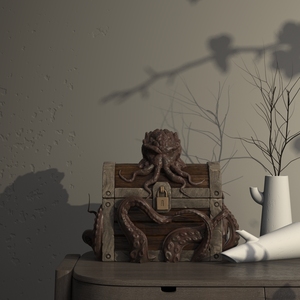 Boîte à dés de coffre au trésor Cthulhu recouverte de tentacules thalassophobie démoniaque en résine de haute qualité fabriquée à la main au design personnalisé - Product Image 4