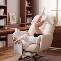 Chaise de bureau pivotante ergonomique moderne blanche en vente chaude, confort luxueux en peluche avec roulettes pour le bureau, le salon, en tissu