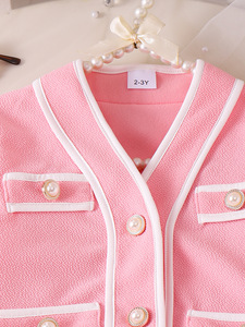Conjunto de Ropa para Niñas, Chaqueta de Manga Larga, Chaleco, Falda Plisada, Color Rosa, Ropa para Niñas de <span class=keywords><strong>2</strong></span> a 7 Años - Product Image 2