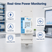 Contador de Energía Monofásico Rayfull SD20M Económico con Exportación de Datos RS485 Modbus, Medidor Inteligente de kWh