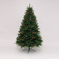 Sapin de Noël SHUANGYUAN en aiguilles de pin PET couleur or champagne avec paillettes or champagne, sapin de Noël écologique à branches croisées
