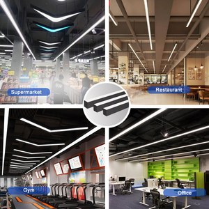 Luminaires modernes en tube design pour plafond, 1500 mm, 1800 mm, suspendus, LED, pour bureau, salle de sport, luminaire linéaire hexagonal, luminaire suspendu d'intérieur pour centre de fitness - Product Image 4