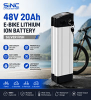 Batterie lithium-ion 48V 20Ah pour vélo électrique, pack de batterie Silver Fish avec BMS 960Wh, batterie rechargeable pour vélo électrique, OEM ODM