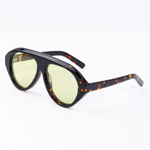Vintage Oversize Oval Classic Custom Logo Thick Shades Women Men High Quality Polarized Handmade Acetate Sunglasses