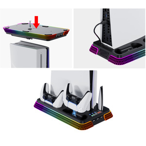 Le nouveau pour <span class=keywords><strong>PS</strong></span> 5 PRO/PS5 Slim/PS5 Base de refroidissement multifonction avec jeux colorés Tation 5 Base de charge de poignée - Product Image 5