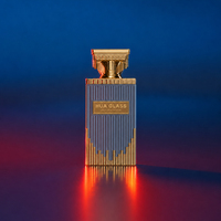 Bouteille en verre vide haut de gamme 30ml 50ml 100ml avec logo personnalisé, couleur artistique, couvercle doré irrégulier et coffret cadeau
