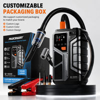 Boîte de couleur 6-en-1 : Démarreur de voiture LiFePO4, Gonfleur de pneus, Aspirateur-souffleur, Batterie chauffante pour climat froid, Booster d'urgence 12V