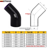 EPMAN Tuyau réducteur en silicone coudé à 45 degrés Tuyau de radiateur à 4 plis Tube de refroidisseur intermédiaire Tuyaux d'admission d'air Logo couleur personnalisé