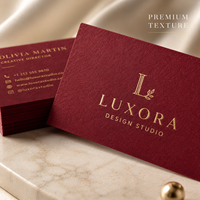 Cartes de visite de luxe personnalisées, impression sérigraphique, carton, encre dorée, design personnalisé de forme spéciale rouge premium - Cartes de remerciement pour petites entreprises