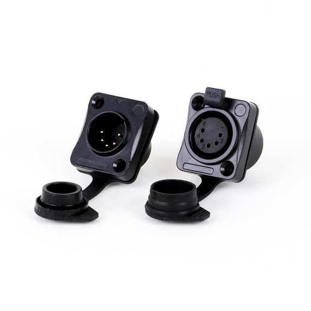 Waterproof 5-Pin XLR Male/Female Chassis Socket Soldering Speaker Microphone Jack Outdoor Audio Cable Connector