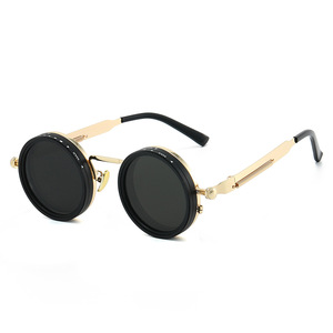 Lunettes de <span class=keywords><strong>soleil</strong></span> polarisées UV400 pour hommes en alliage d'aluminium et de magnésium, design rond, réglables, vente chaude 2026 - Product Image 4