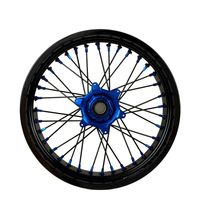 Juego de Ruedas Supermoto de Aluminio CNC de 17 Pulgadas con Bujes Azules para Yamaha YZ YZF Fantic XE 2003-2008, Piezas para Motocicletas Todoterreno