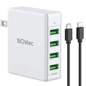 Schnell ladung 4 USB A Ladeans chluss Reise ladegerät pse zertifiziertes Multi-Port-USB-Ladegerät mit 2 kostenlosen USB-Kabeln Versand von JP