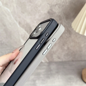 เคสโทรศัพท์แบบใสขอบเคลือบสีด้าน TPU พร้อมร่องกันกระแทก ดีไซน์หรูหรา สำหรับ iPhone 18 17 Pro Max - Product Image 4