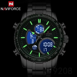 Reloj de Cuarzo <span class=keywords><strong>NAVIFORCE</strong></span> 9182 para Hombre de Negocios, Reloj Digital LED Luminoso, Reloj de Lujo con Doble Pantalla para Hombre, Reloj de Acero Inoxidable - Product Image 4
