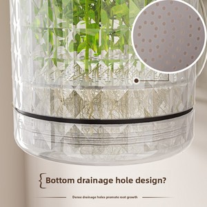 Self-watering PET Wall-Mounted Hanging <b>Basket</b> <b>Flower</b> Pot <b>for</b> Office/Balcony-Soil-Grown Hydroponic Plants Drill-Free Mounting - Product Image 2