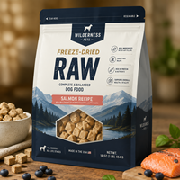 Sacs d'emballage personnalisés OEM pour aliments lyophilisés pour chiens, sachets à fermeture éclair haute barrière, usine d'emballage pour aliments pour animaux de compagnie