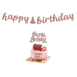 Happy Birthday Glitter <b>Banner</b> Paper Party Decoration For Birthday Celebration - Product Image 4