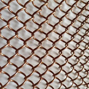 アルミ合金金属コイルドレープチェーンリンクメッシュカーテン無地織り外装装飾スクリーンスペースディバイダーカスタムカット - Product Image 5