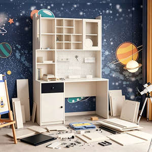 <strong>UK</strong> Design RTA <strong>Computer</strong> <strong>Desk</strong> with Bookshelf E0 Eco Board Multi-functional bulk OfficeFlat Pack for Low Shipping Cost - Product Image 4
