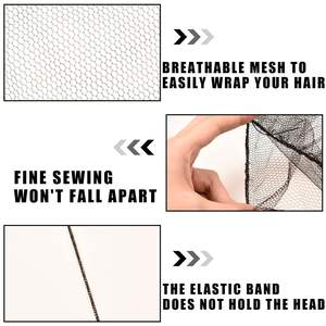 Gran oferta, redes para el cabello baratas de 22 pulgadas, malla elástica Invisible elástica para servicio de comida, moño de ballet, dormir, mujeres y peluca - Product Image 4