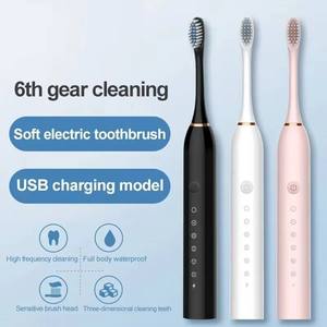 แปรงสีฟัน X3 แบบชาร์จไฟได้ IPX7 สำหรับผู้ใหญ่ 4 ชิ้น ขนแปรงนุ่ม 5 โหมด โซนิค ชาร์จไร้สาย คู่รัก ปรับแต่งได้ - Product Image 3