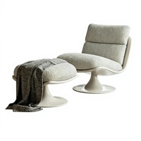 Fauteuil de salon rotatif en fibre de verre, style minimaliste italien, pour la maison