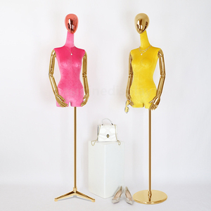 Maniquí femenino cubierto de tela de terciopelo colorido de alta calidad, cuerpo completo para pantalones, exhibición de pantalones, maniquí de pie para <span class=keywords><strong>mujer</strong></span> - Product Image 2