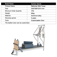 Peralatan Pilates Reformer Aluminium Grosir dengan Aksesoris Reformer, Kotak Reformer, Papan Lompat Berbantalan untuk Latihan di Rumah