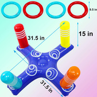 Jeu de Lancer Gonflable Jouets de Piscine Luau Articles de Fête Jeu d'Intérieur et d'Extérieur pour Enfants Adultes Ensemble d'Été
