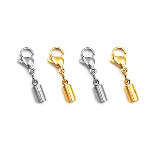 Juego de cierres de langosta de acero inoxidable de una sola cabeza para pulseras de cuerda, accesorios de joyería DIY, chapado en oro y plata - Product Image 2