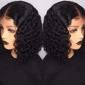 Human Hair Lace Frontal For Women 13x4 Lace Front Wig Bleached Knots Wigs 4x4 Deep Wave Frontal Wig