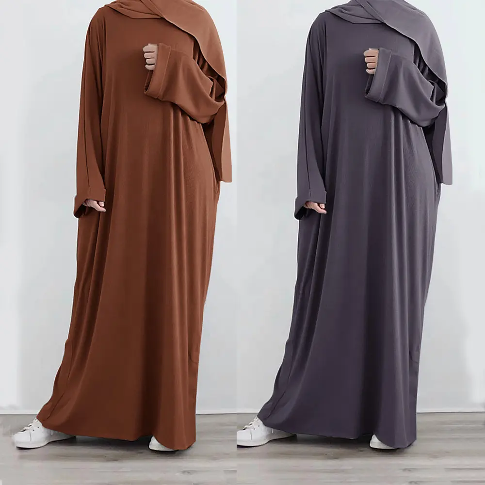 Nuovo Dubai modesto abbigliamento islamico autunno turco modesto vestito per le donne musulmane Abaya maglia abiti maglione invernale Abaya