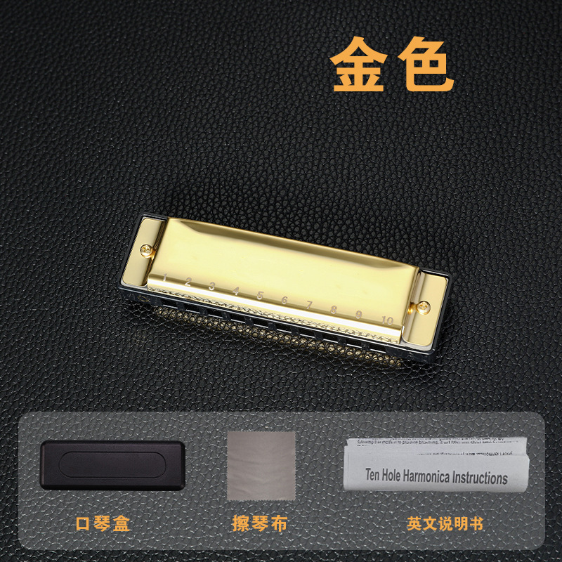 Manuel d'instructions en anglais, doré, sans marquage, 10 trous.