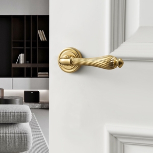 Juego de Cerraduras de Privacidad y de <span class=keywords><strong>Pasaje</strong></span> de Latón Macizo Vintage, Juego Completo de Cerraduras para Puertas Interiores de Madera para Dormitorio con Mecanismo Silencioso - Product Image 3