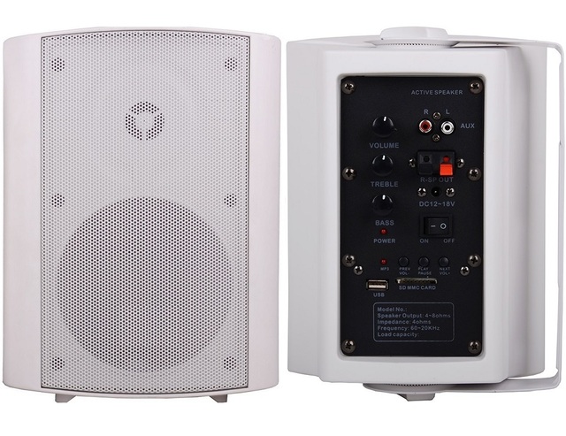 HYB103-5AM+5,5" 2.0 20W Multimedia Wall Mount 2.0 Active Computer PA Amplifier Speaker