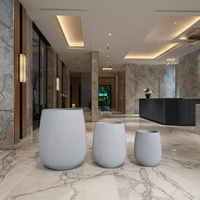 Grandes jardinières personnalisées en argile, hautes, en fibre d'argile, sculptées à la main, écologiques, de 5 gallons, pour usage intérieur en centre commercial