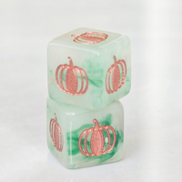 Dés en résine effet jade avec logo gravé, dés de jeu en forme de cube, vert avocat frais, blanc laiteux, dés RPG