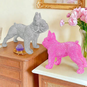 Sculptures Art <span class=keywords><strong>Déco</strong></span> Figurines Bouledogue Moderne Simple Bloc Brillant <span class=keywords><strong>Statue</strong></span> de Chien Résine Artisanat pour Salon Cave à Vin Décoration - Product Image 6